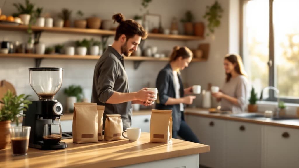 Team enjoying office coffee